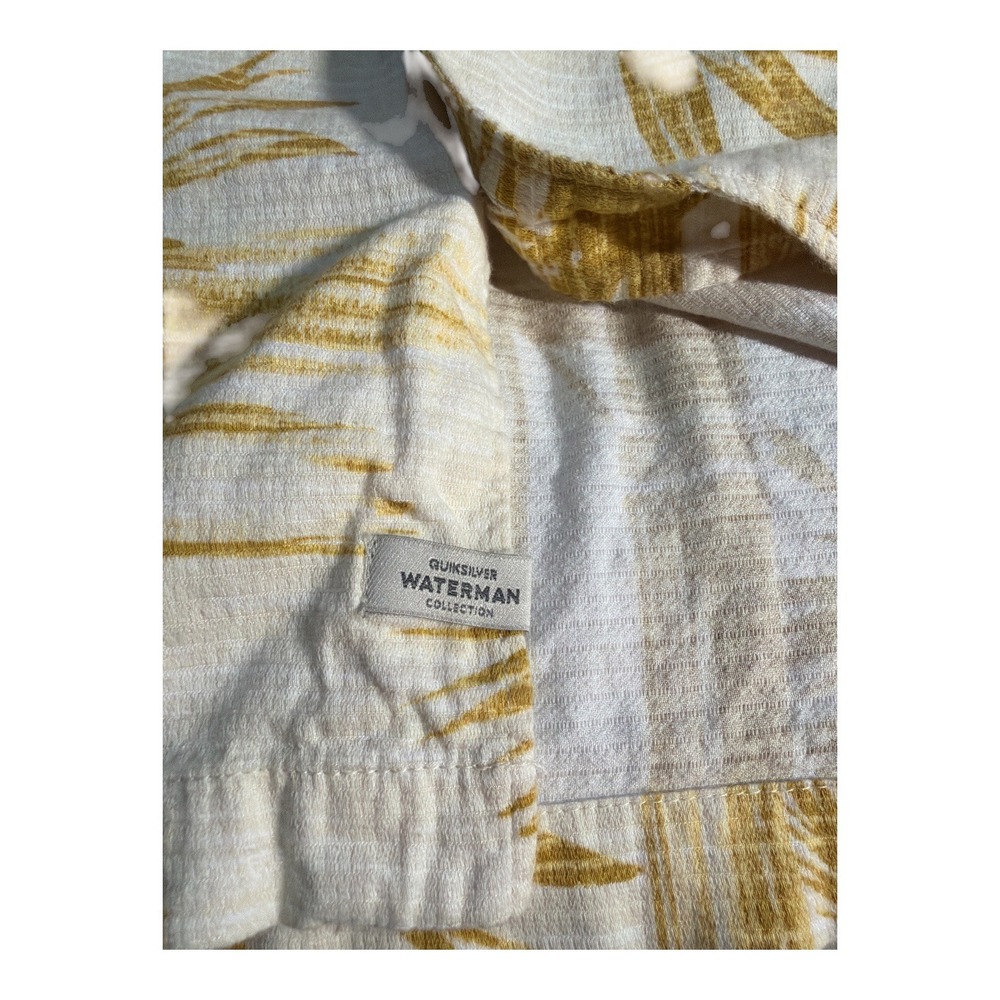 Hawaiian floral palm tree button up casual shirt quicksilver waterman cotton xl - Picture 3 of 7